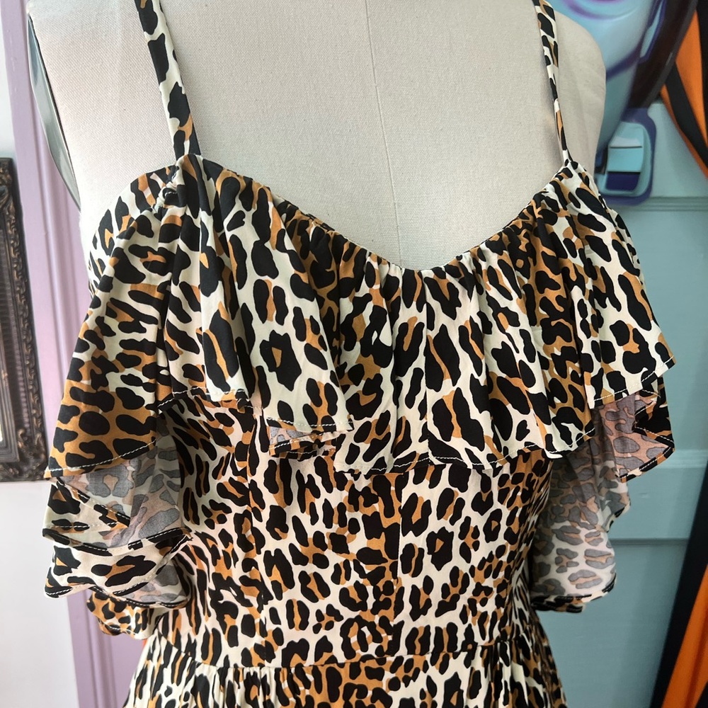 Trashy Diva Ruffle Dress 50s leopard size 10